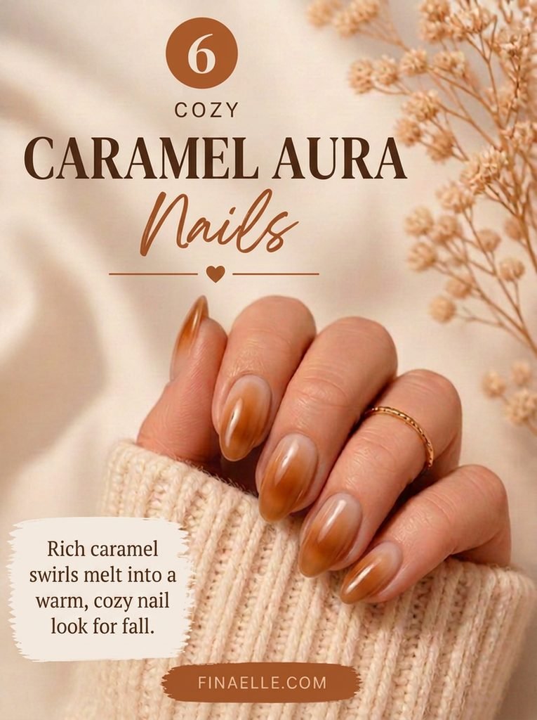 Caramel Aura Nails
