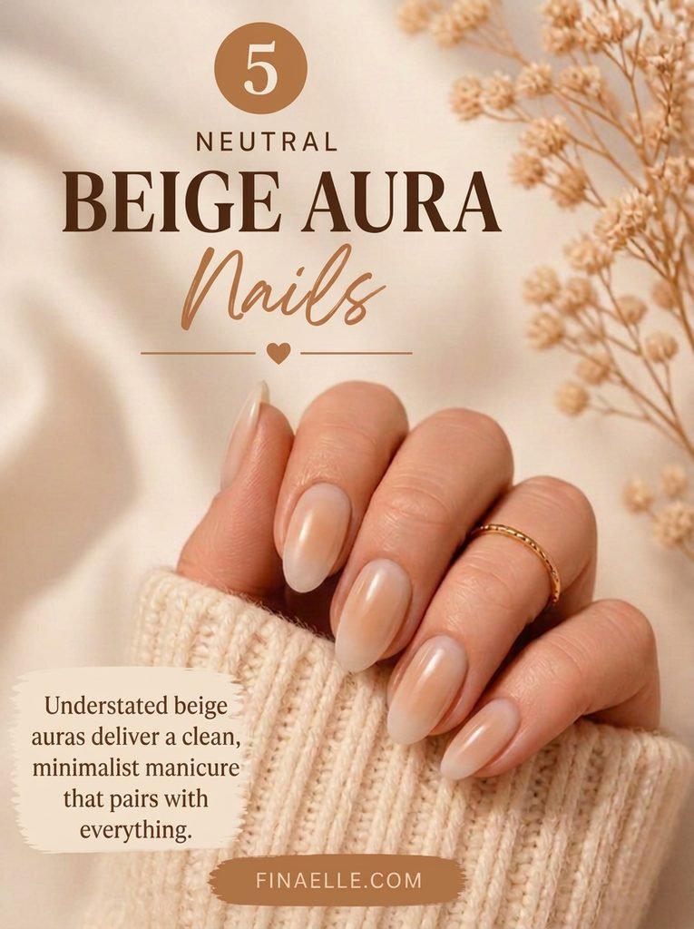 Beige Aura Nails